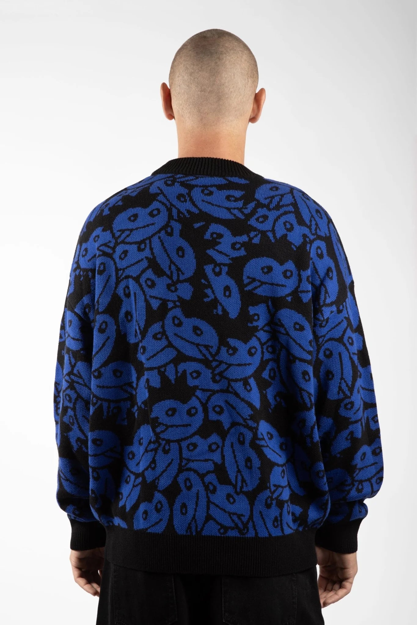 WASTED PARIS - ACID ALLOVER SWEATER - ARENA BLUE/BLACK