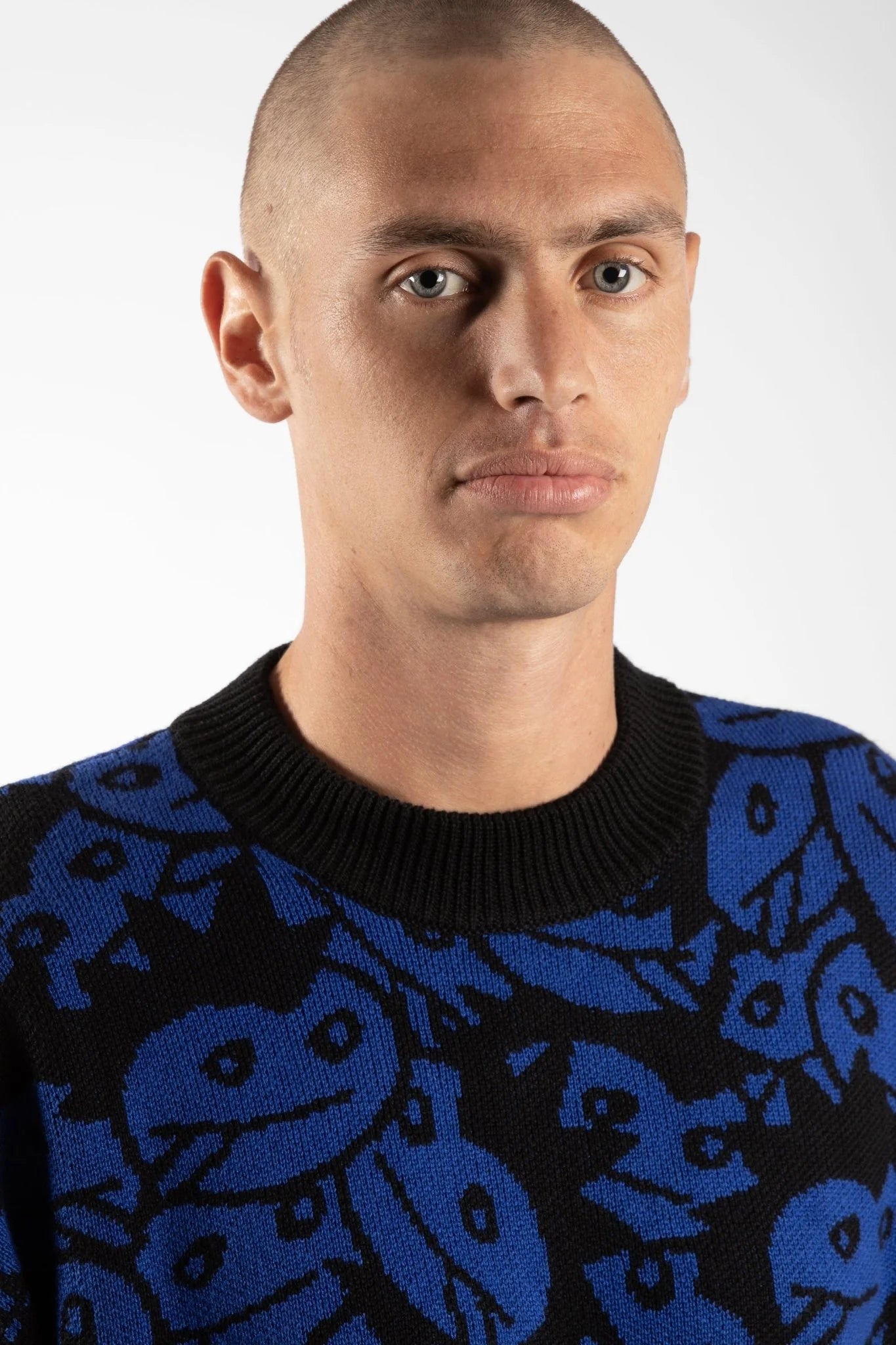 WASTED PARIS - ACID ALLOVER SWEATER - ARENA BLUE/BLACK