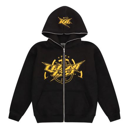 KEEP IT CLEAN - INFINITY FULL ZIPPER HOOD - BLACK/GOLD