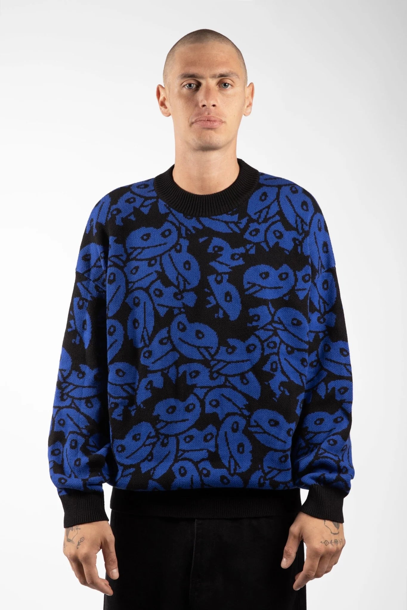 WASTED PARIS - ACID ALLOVER SWEATER - ARENA BLUE/BLACK