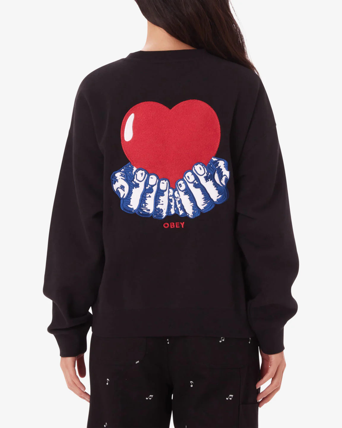 OBEY - HEART CREWNECK - DIGITAL BLACK