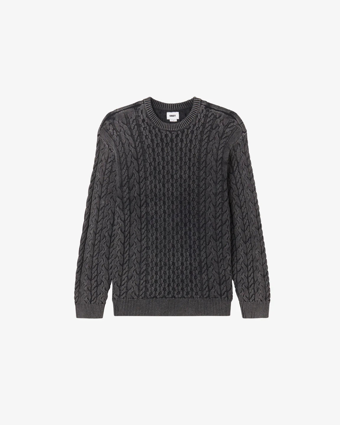 OBEY - FADED WASH SWEATER - DIGITAL BLACK