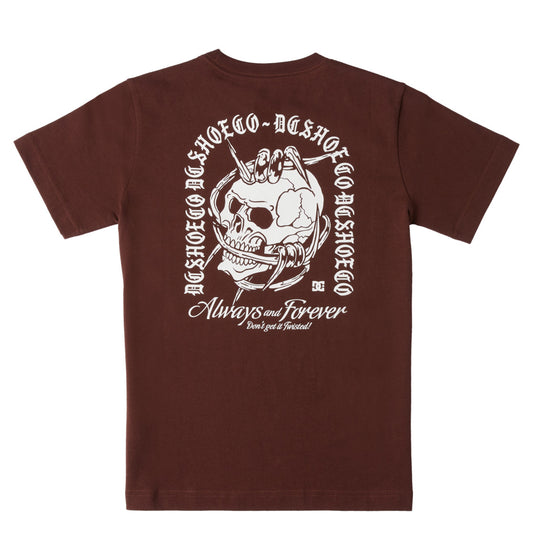 DC - TWISTED SS YOUTH TEE - BITTER CHOCOLATE