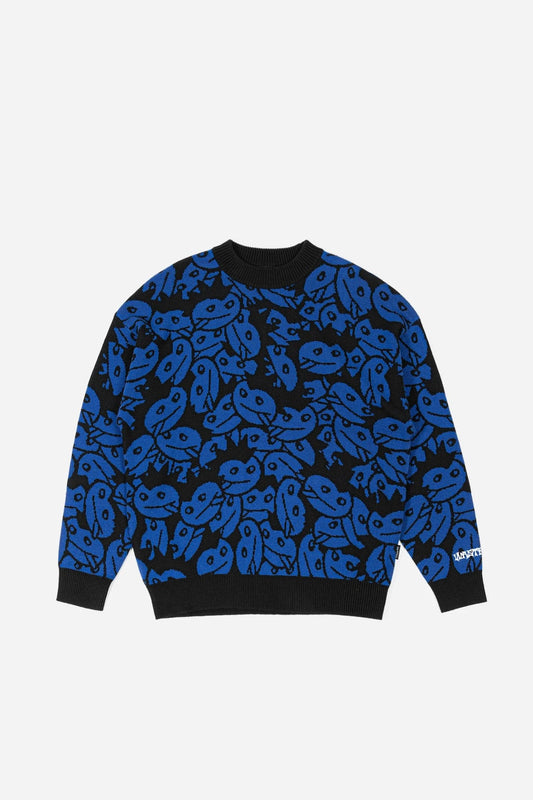 WASTED PARIS - ACID ALLOVER SWEATER - ARENA BLUE/BLACK