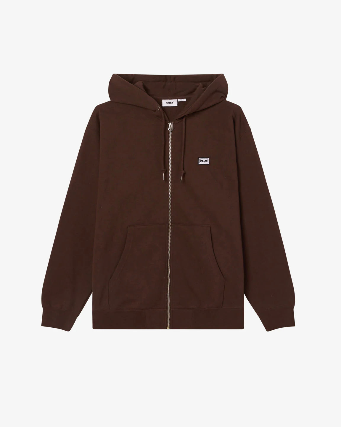 OBEY - ESTABLISHED WORKS EYES ZIP HOOD - JAVA BROWN