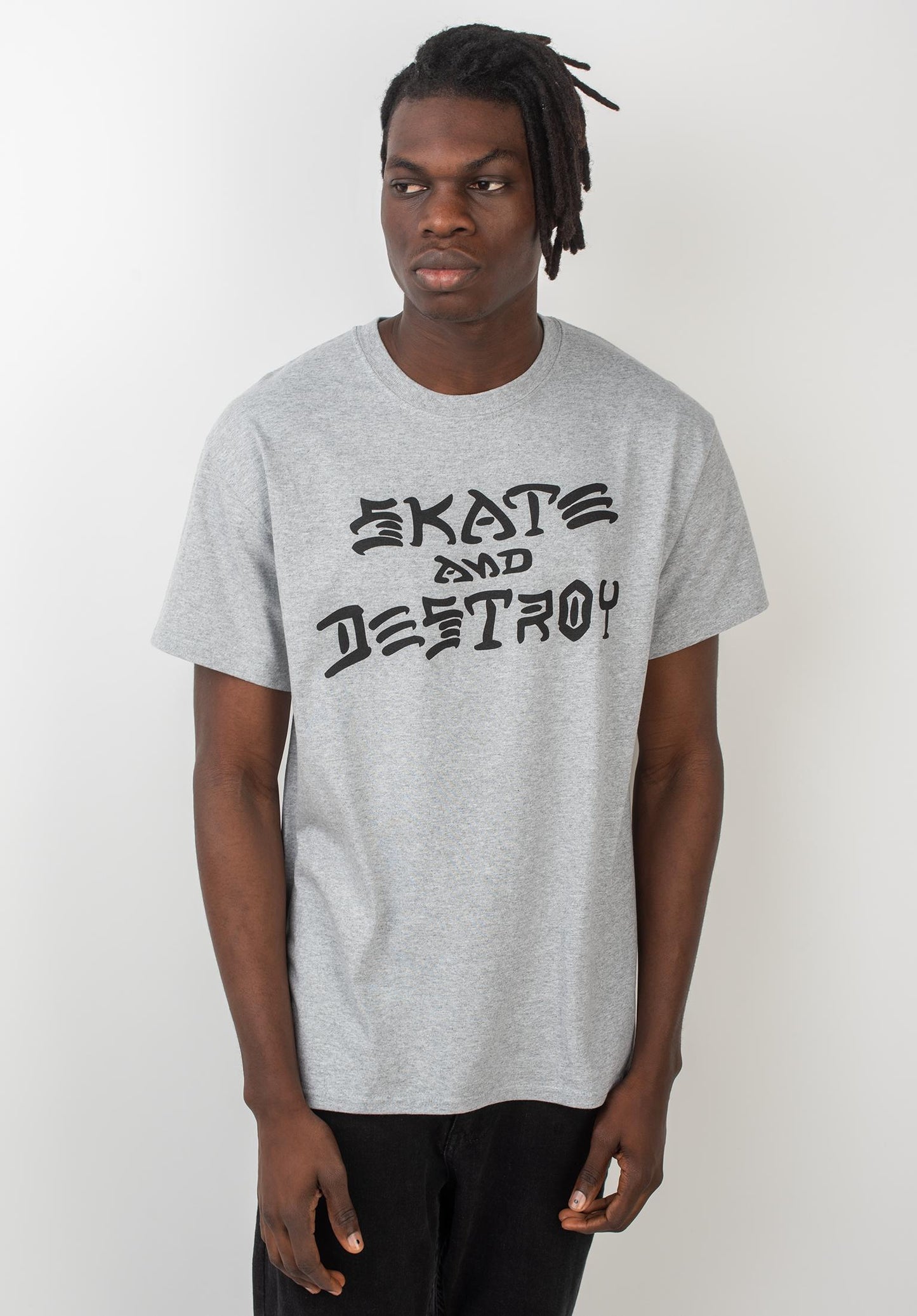 THRASHER - SKATE AND DESTROY TEE - GREY