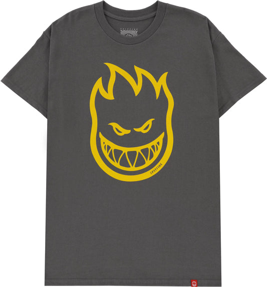 SPITFIRE - BIGHEAD SS TEE - CHARCOAL/YELLOW