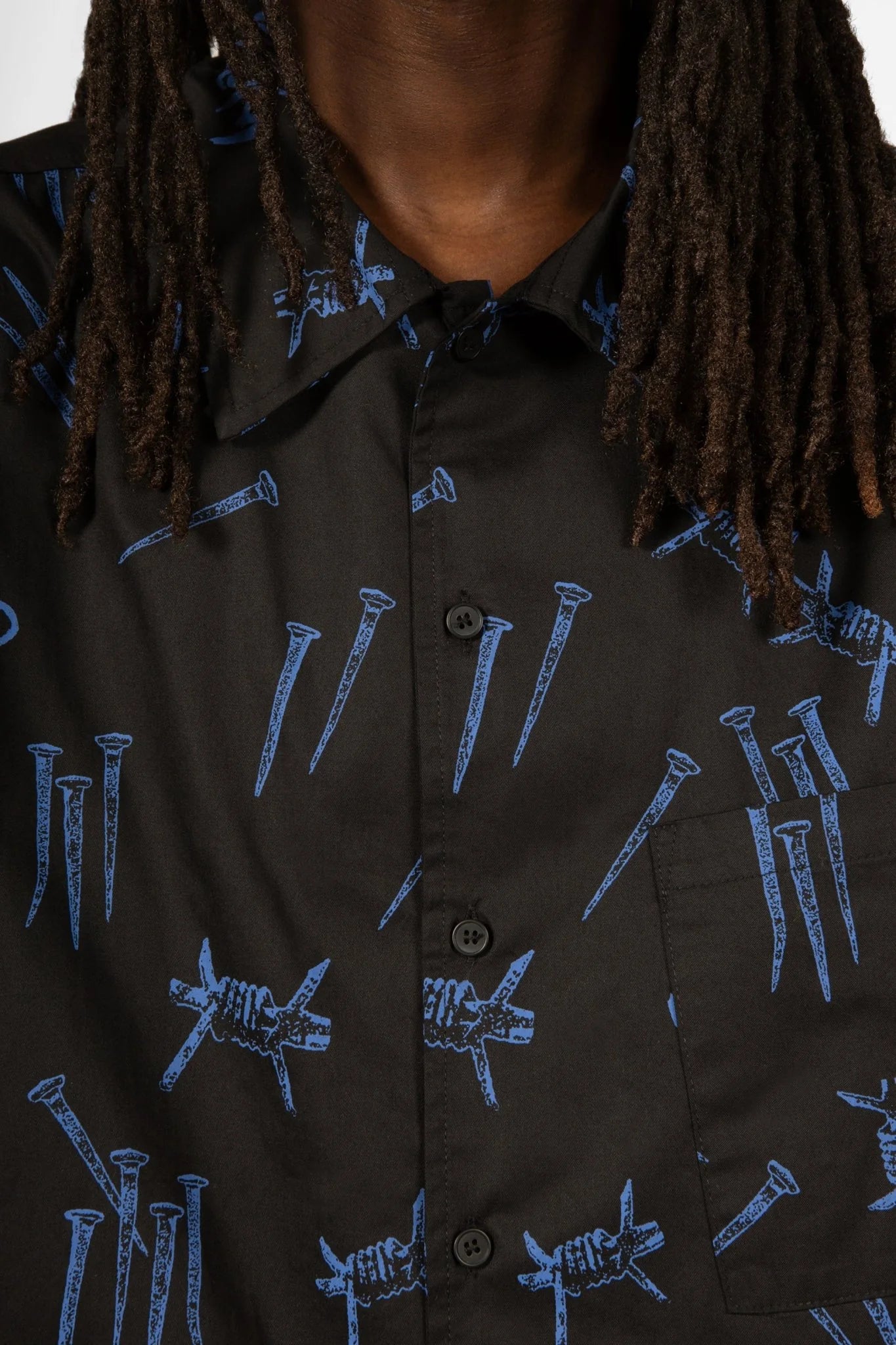 WASTED PARIS - ALL OVER BLIND SHIRT - BLACK/ULTRA BLUE