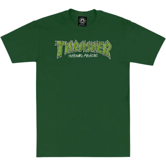 THRASHER - BRICK TEE - FORREST GREEN