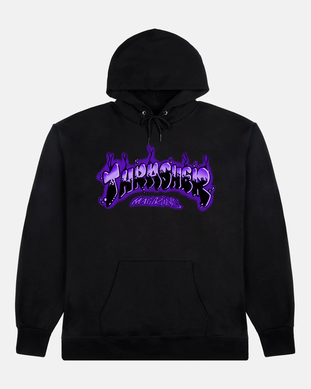 THRASHER - AIRBRUSH HOOD - BLACK/PURPLE