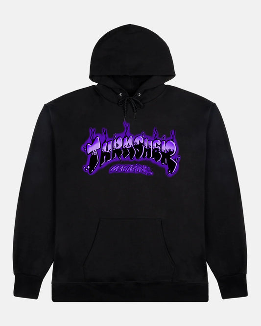 THRASHER - AIRBRUSH HOOD - BLACK/PURPLE