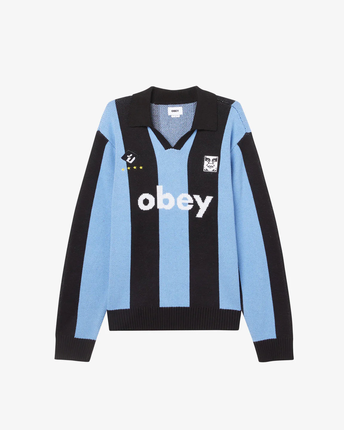 OBEY - SOCCER JERSEY SWEATER - LIGHT BLUE/MULTI