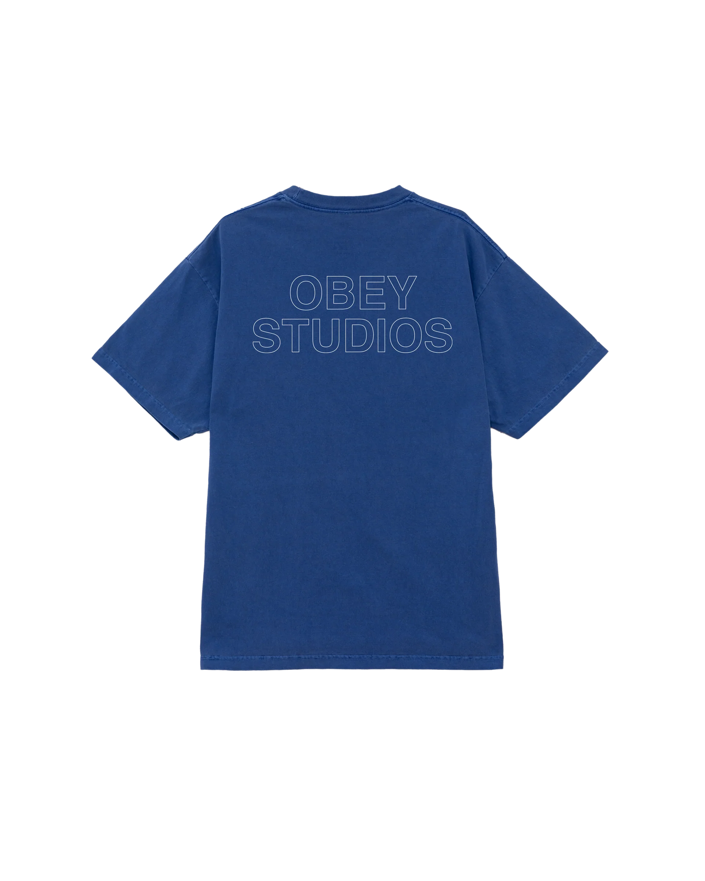 OBEY - STUDIOS OUTLINE PIGMENT TEE - ELECTRIC INDIGO