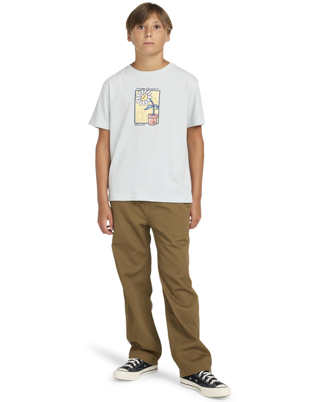 ELEMENT - HAPPY FACE PLANT SS YOUTH TEE - ICE FLOW