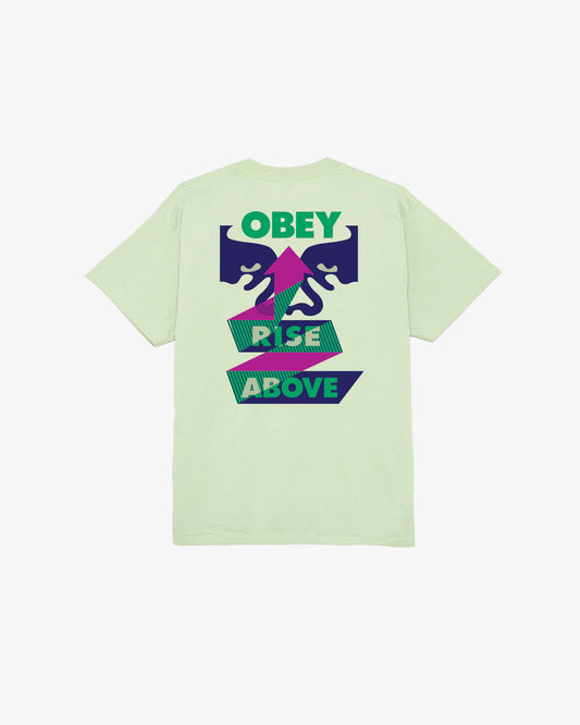 OBEY - RISE ABOVE RIBBON CLASSIC TEE - CUCUMBER