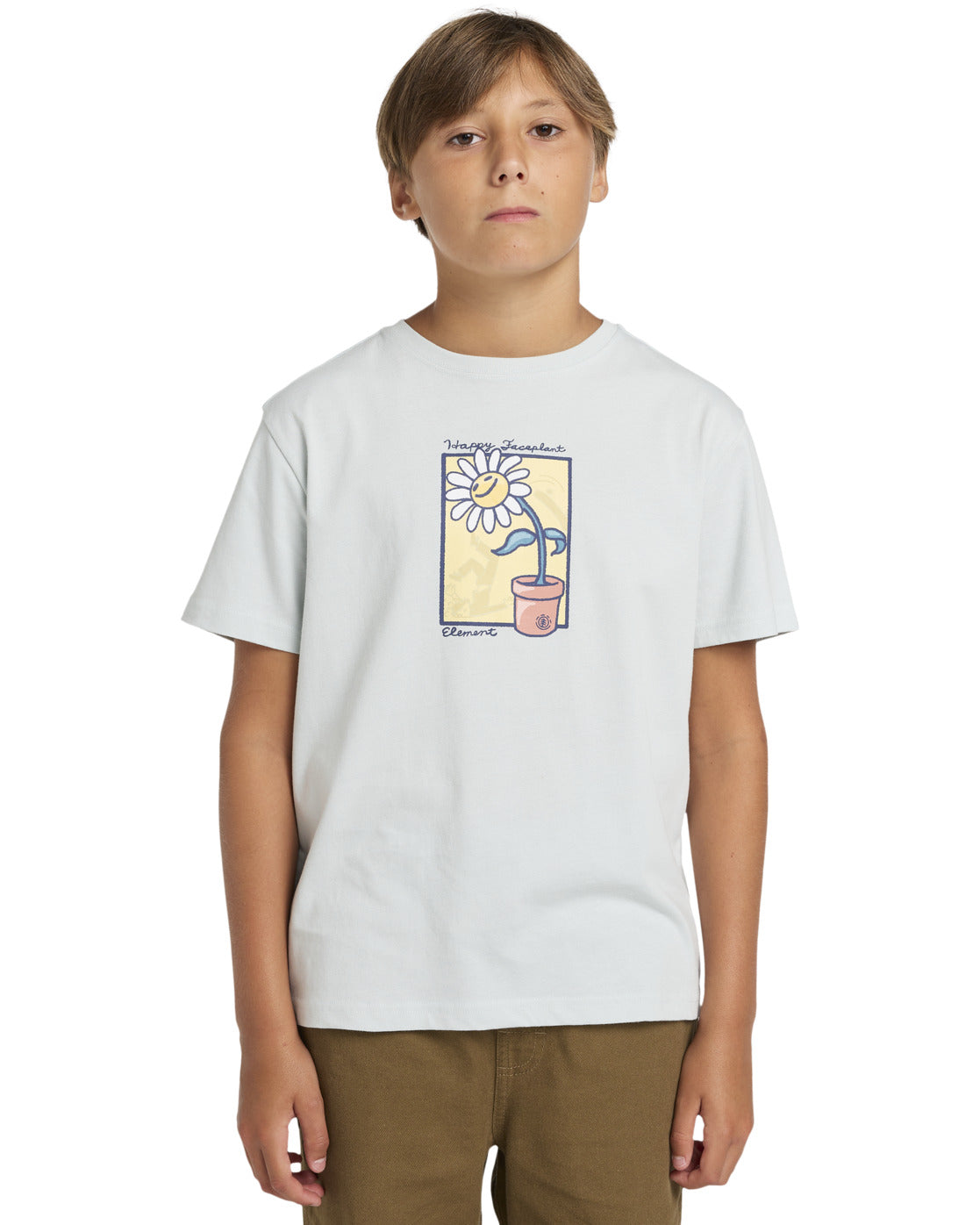 ELEMENT - HAPPY FACE PLANT SS YOUTH TEE - ICE FLOW