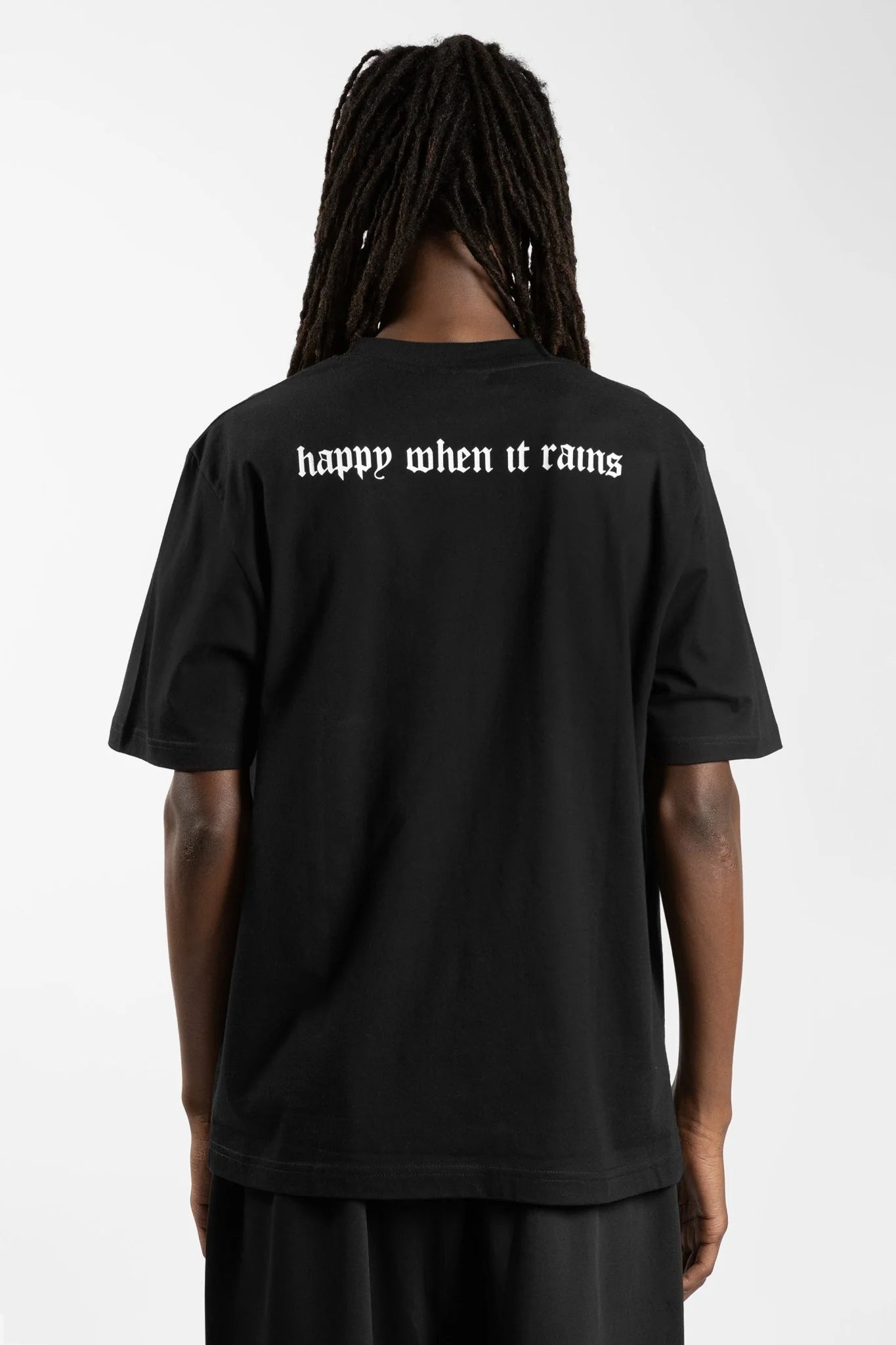 WASTED PARIS - HAPPY WHEN IT RAINS TEE - BLACK