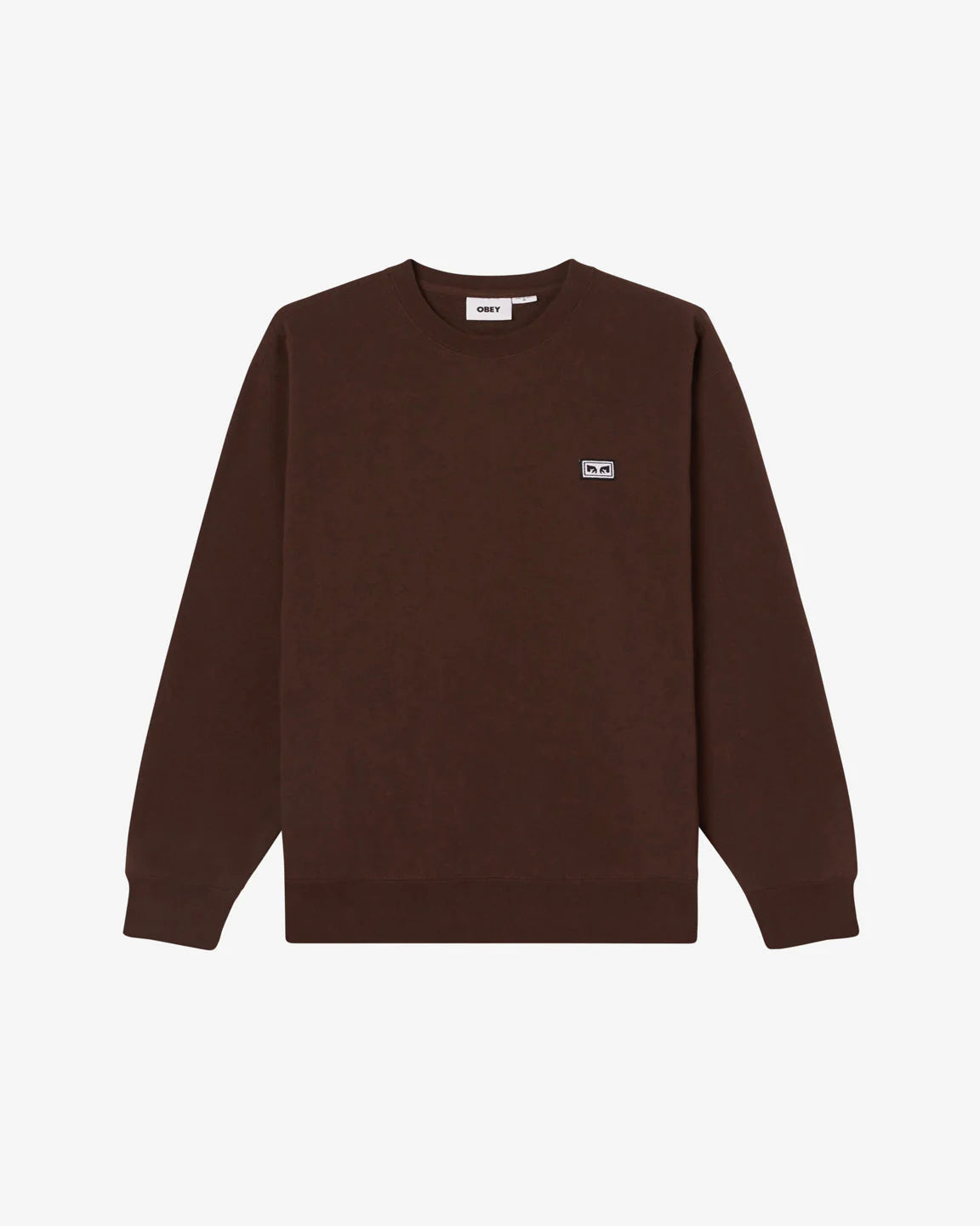 OBEY - ESTABLISHED WORKS EYES II CREWNECK - JAVA BROWN