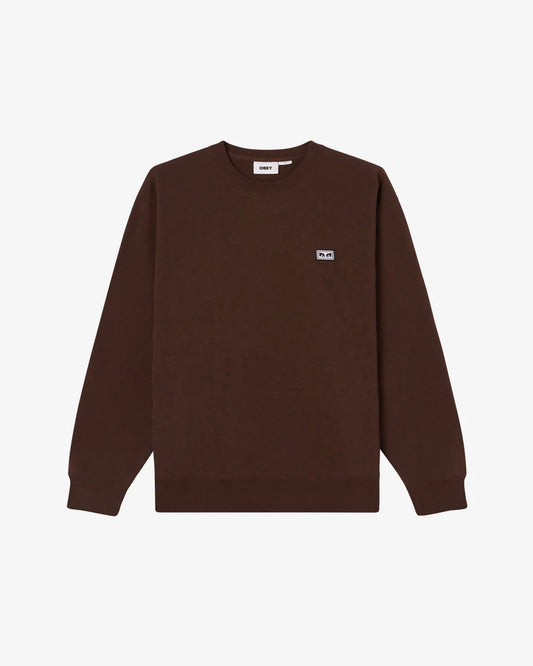 OBEY - ESTABLISHED WORKS EYES II CREWNECK - JAVA BROWN