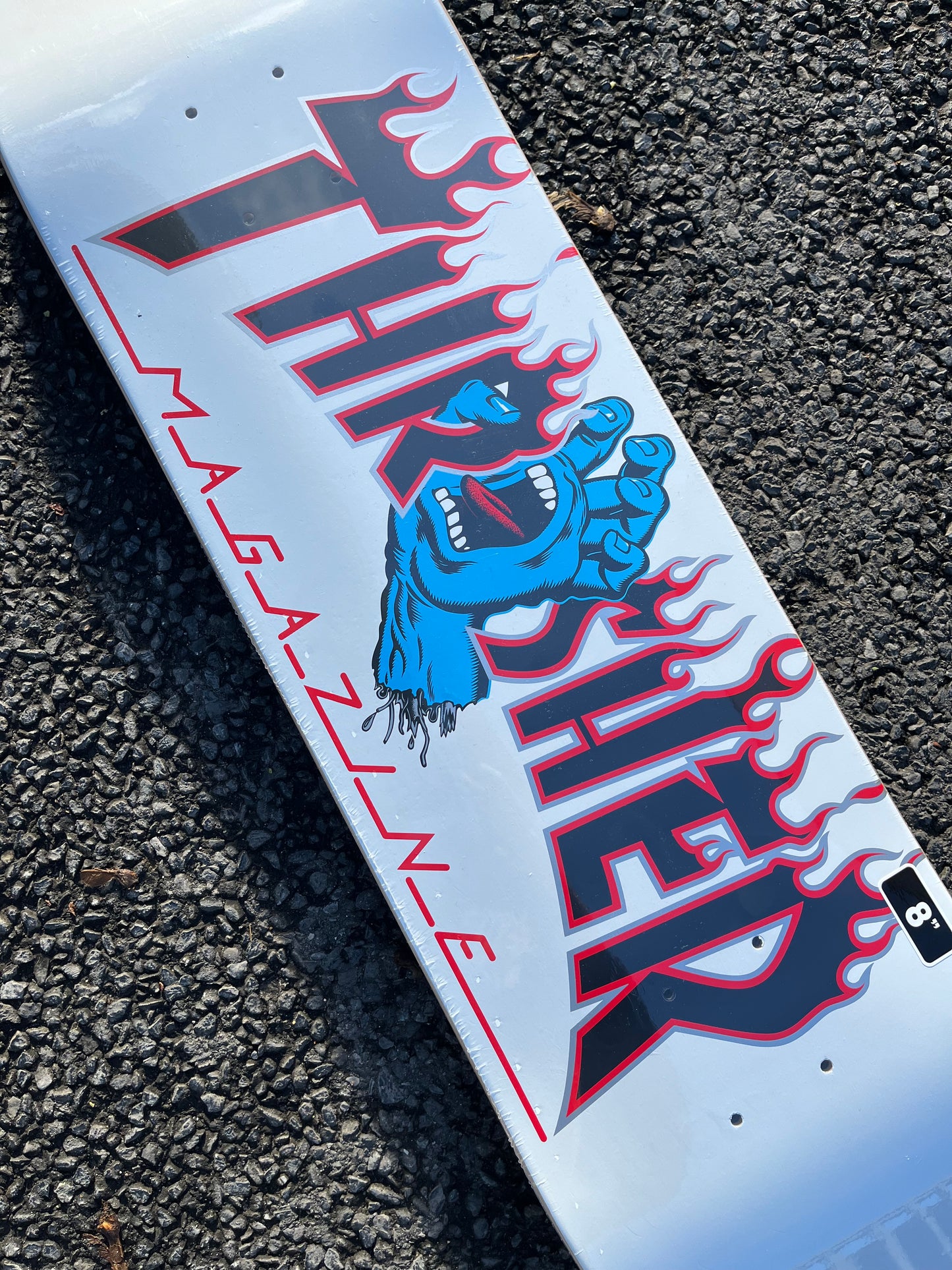 SANTA CRUZ x THRASHER - SCREAMING FLAME - WHITE - 8.0