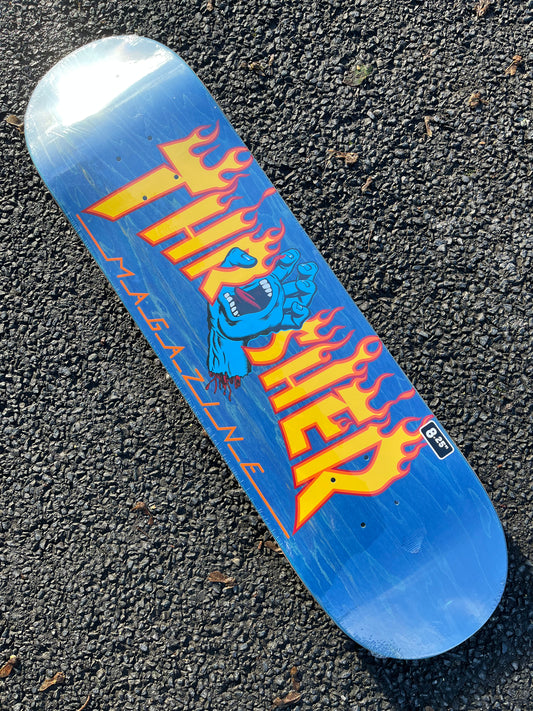 SANTA CRUZ x THRASHER - SCREAMING FLAME - BLUE - 8.25