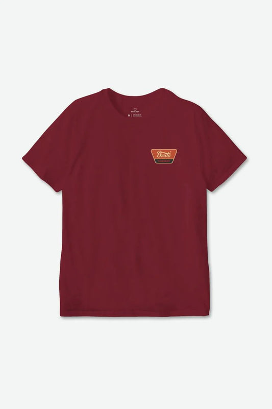 BRIXTON - LINWOOD SS TEE - ISLAND BERRY/PARADISE ORANGE