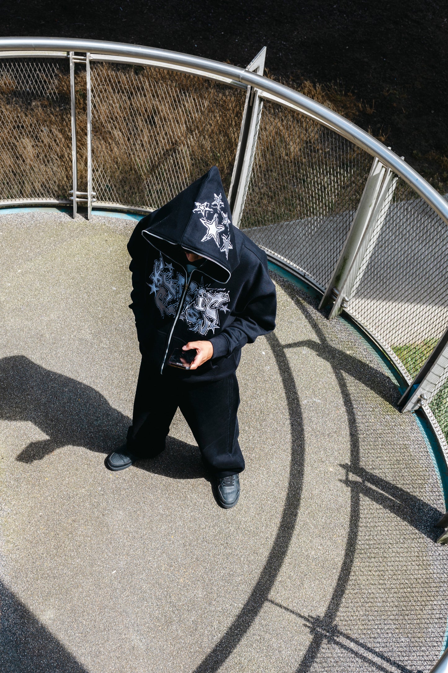 KEEP IT CLEAN - GALACTIC FULL ZIPPER HOOD - BLACK/WHITE