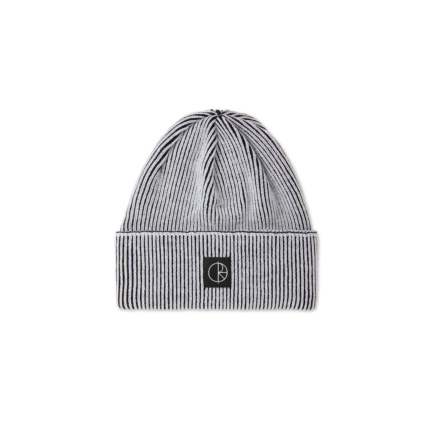 POLAR - MERINO LINES BEANIE - WHITE/BLACK