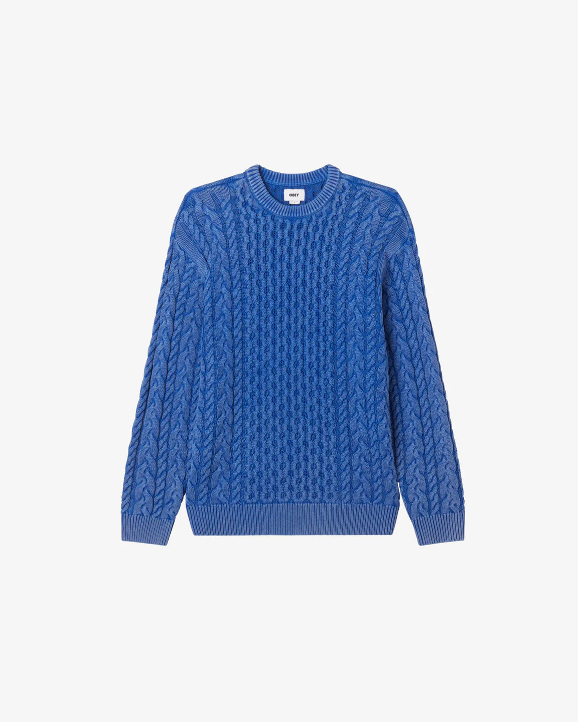 OBEY - FADED WASH SWEATER - OLYMPIAN BLUE