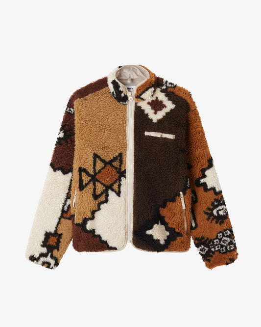 OBEY - MOROCCAN RUG SHERPA JACKET - BROWN MULTI