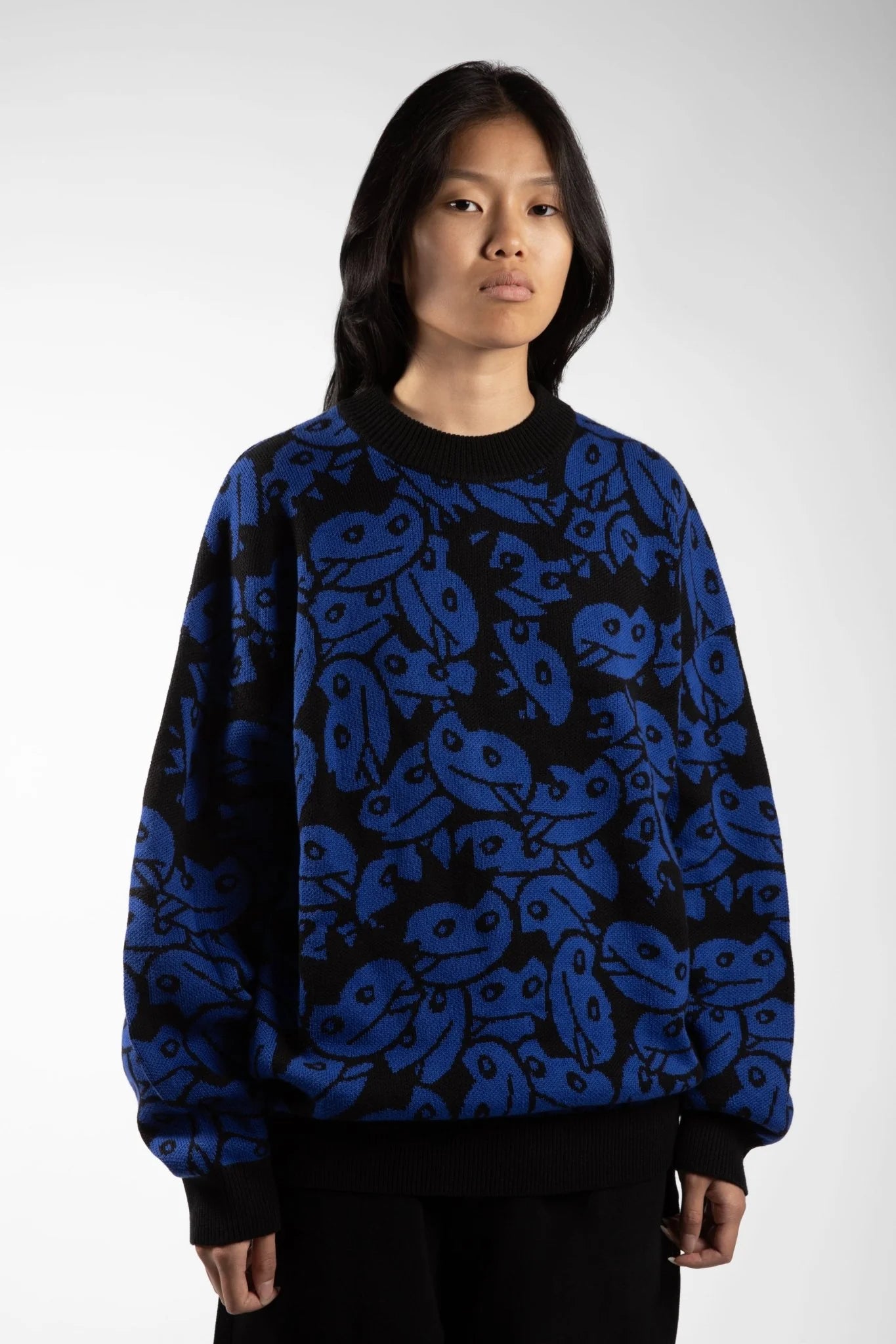 WASTED PARIS - ACID ALLOVER SWEATER - ARENA BLUE/BLACK