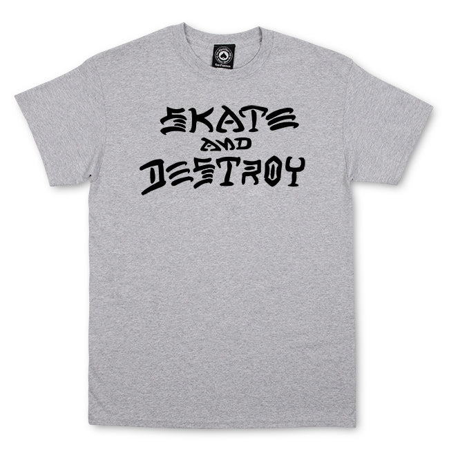 THRASHER - SKATE AND DESTROY TEE - GREY