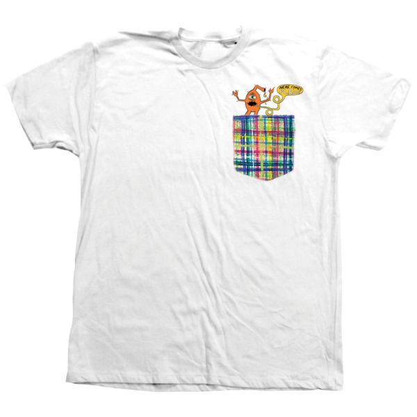 TOY MACHINE - HERE COMES PLAID POCKET TEE - WHITE