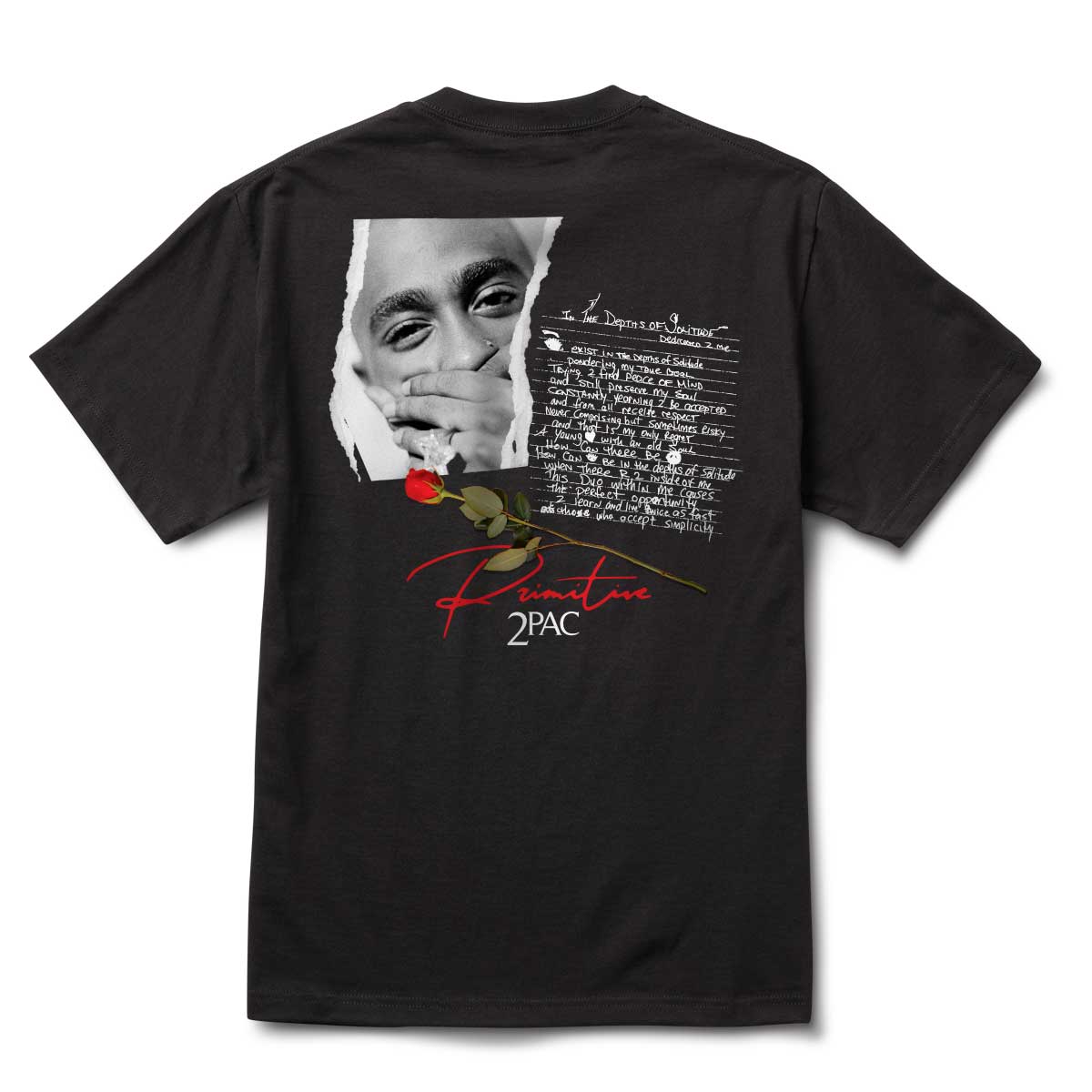 PRIMITIVE X TUPAC - LYRICS II TEE - BLACK