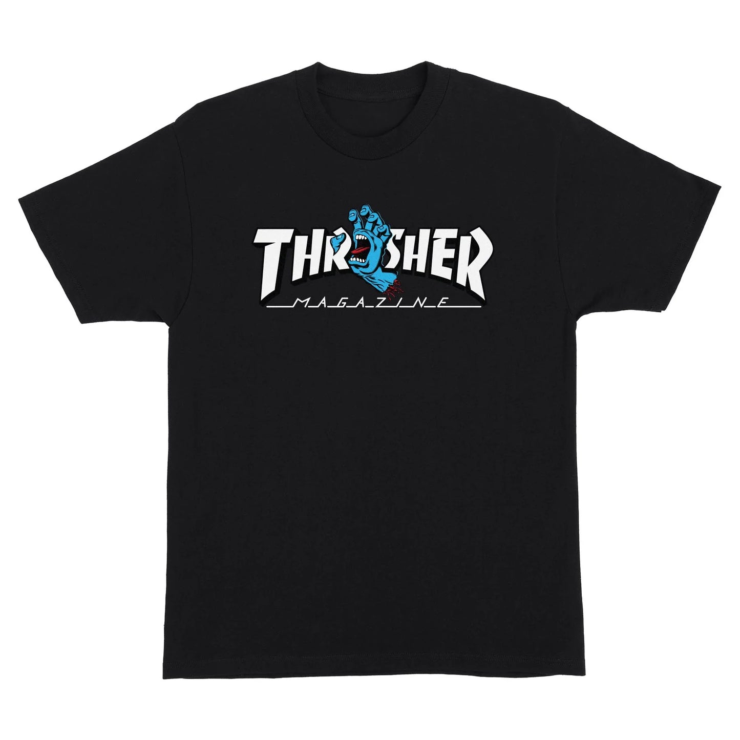 SANTA CRUZ x THRASHER - SCREAMING THRASHER LOGO TEE - BLACK