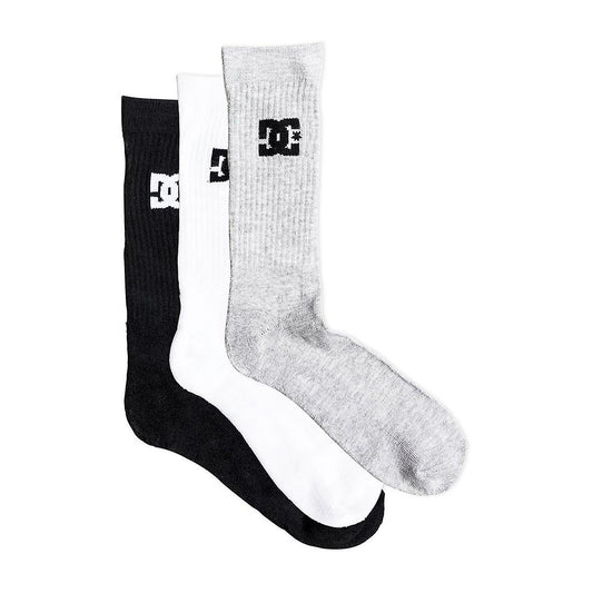 DC - CREW SOCKS - 3PK - BLACK/GREY/WHITE