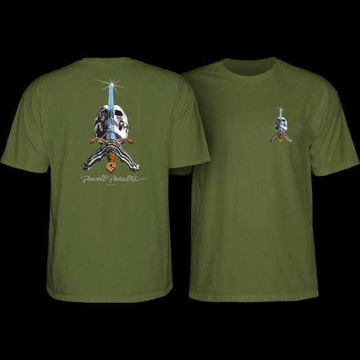 POWELL PERALTA - SKULL & SWORD TEE - MILITARY