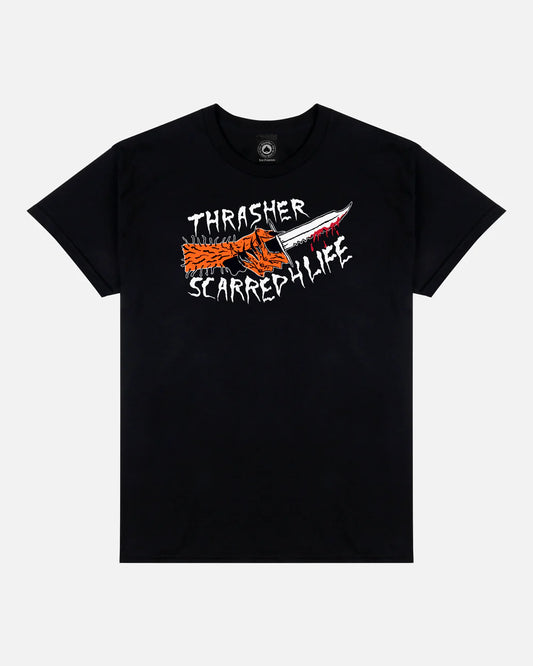 THRASHER - SCARRED TEE - BLACK