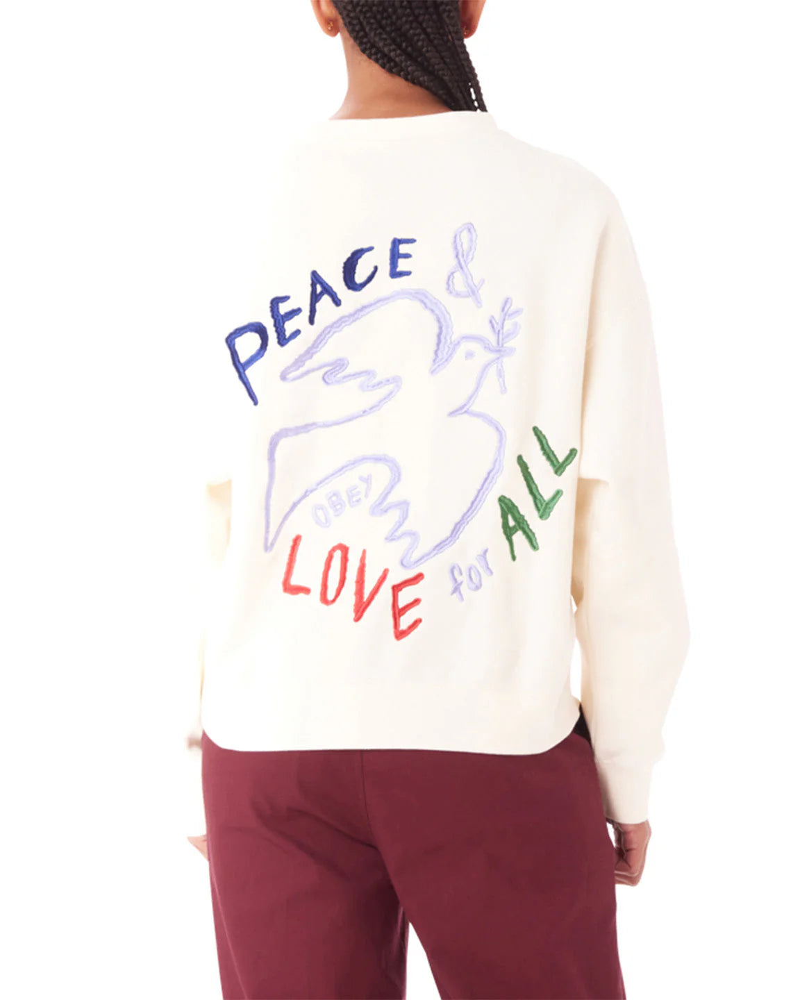 OBEY - PEACE DOVE CREWNECK - UNBLEACHED