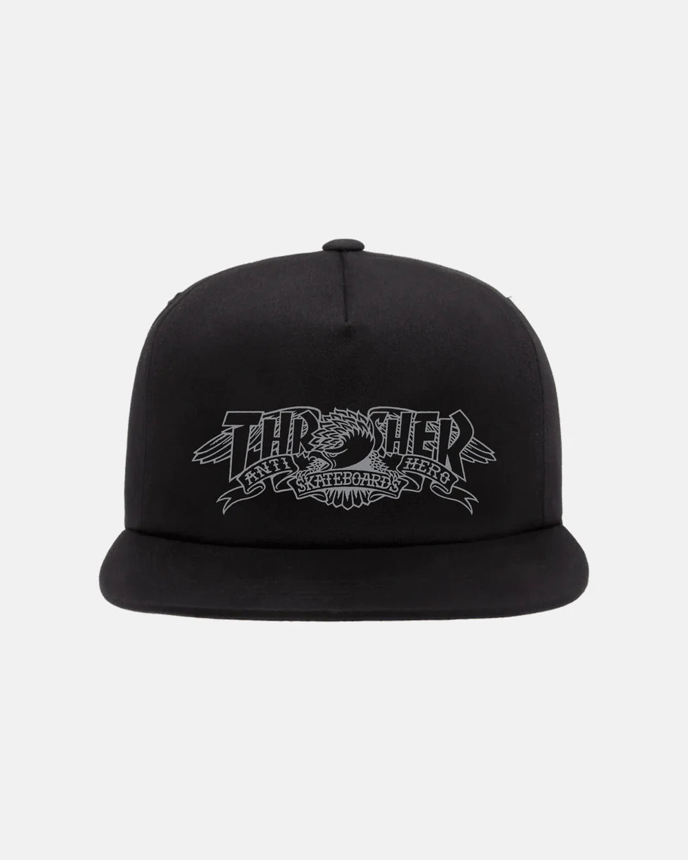 THRASHER X ANTI HERO - MAG BANNER SNAPBACK - BLACK