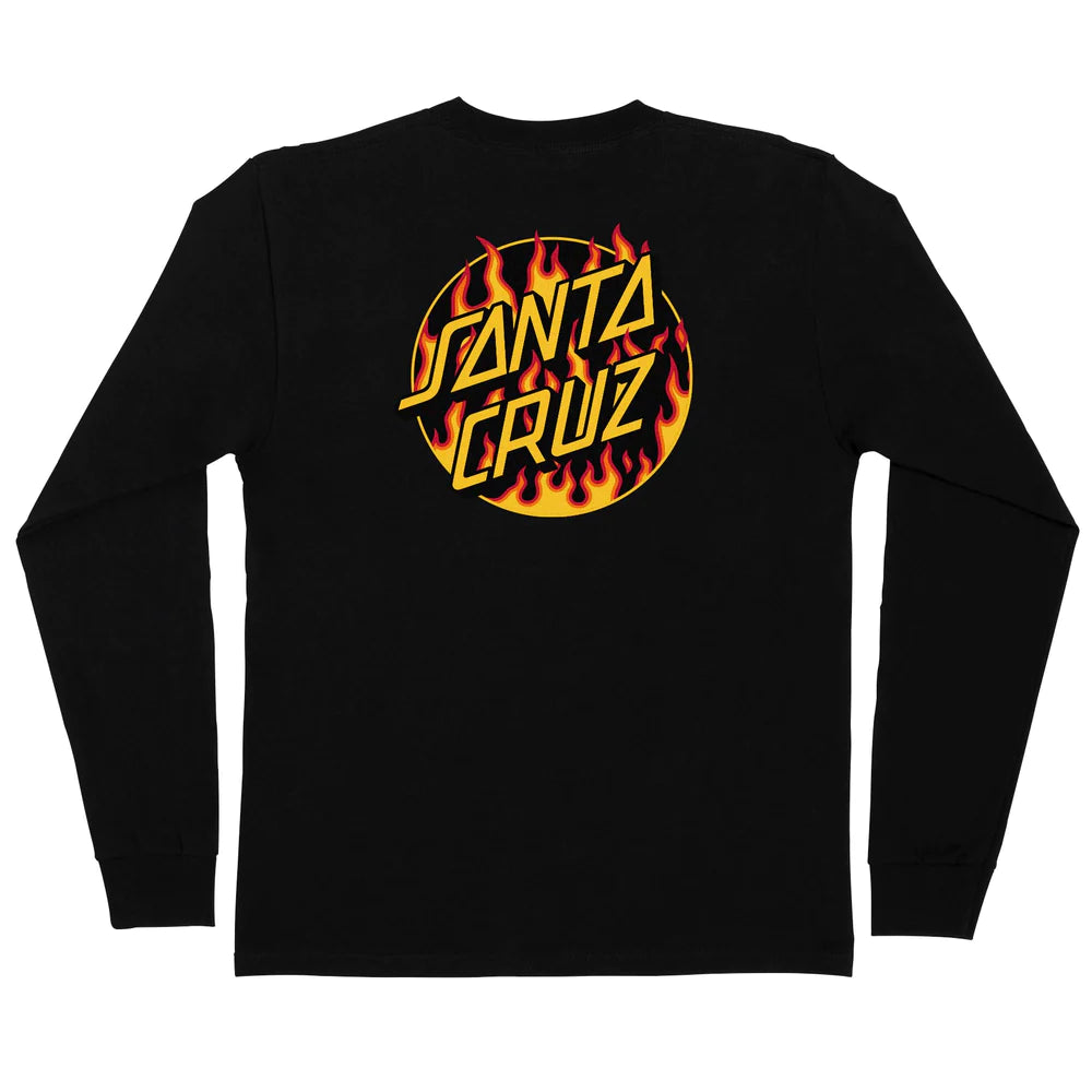 SANTA CRUZ x THRASHER - FLAME DOT LONGSLEEVE - BLACK