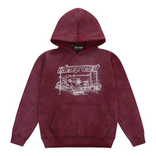 KEEP IT CLEAN - CLEANEST HOOD ACID WASH - BURGUNDY