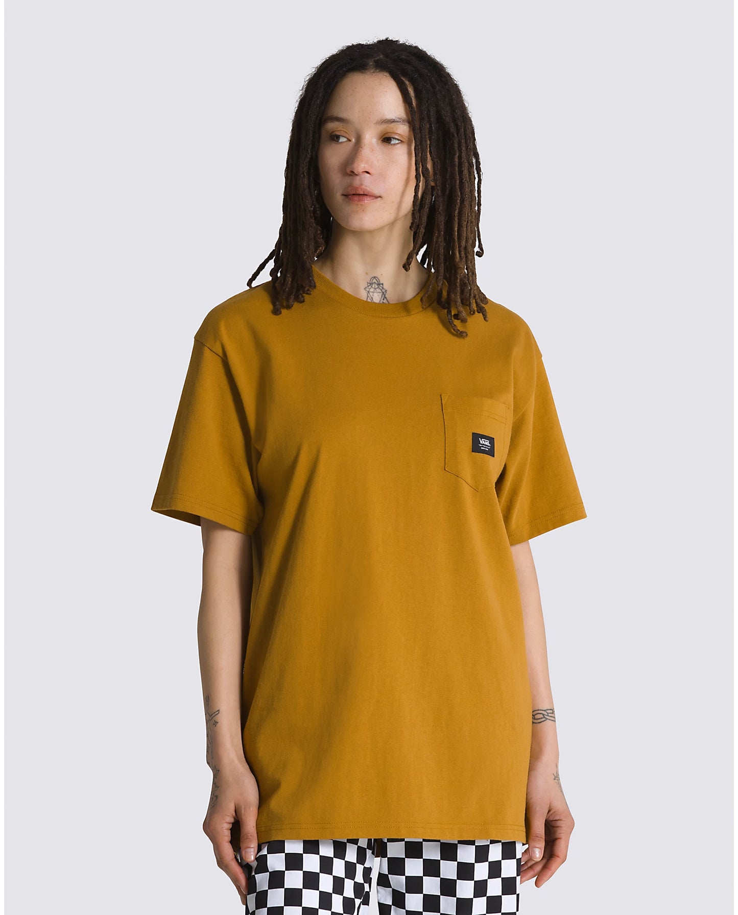 VANS - WOVEN PATCH POCKET TEE - GOLDEN BROWN