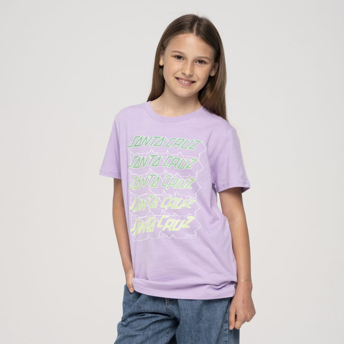 SANTA CRUZ - GRID STACKED YOUTH TEE - DIGITAL LAVENDER