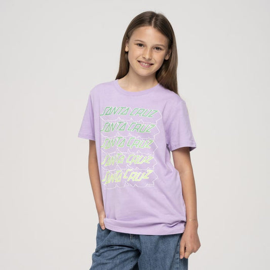 SANTA CRUZ - GRID STACKED YOUTH TEE - DIGITAL LAVENDER