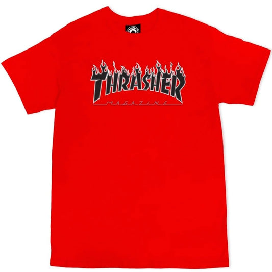 THRASHER - FLAME SS TEE - RED