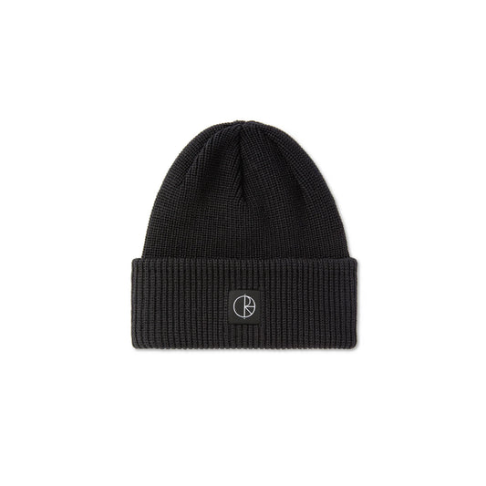 POLAR - DOUBLE FOLD MERINO BEANIE - BLACK