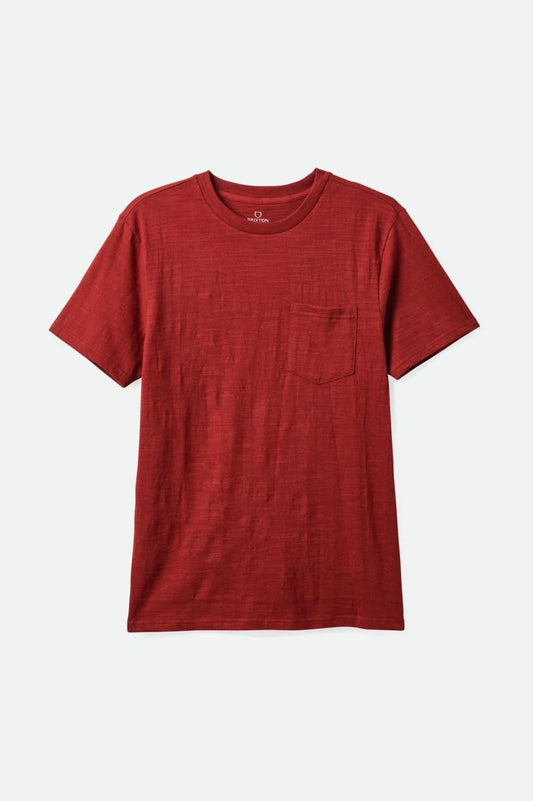 BRIXTON - BASIC SLUB S/S PKT TEE - ISLAND BERRY