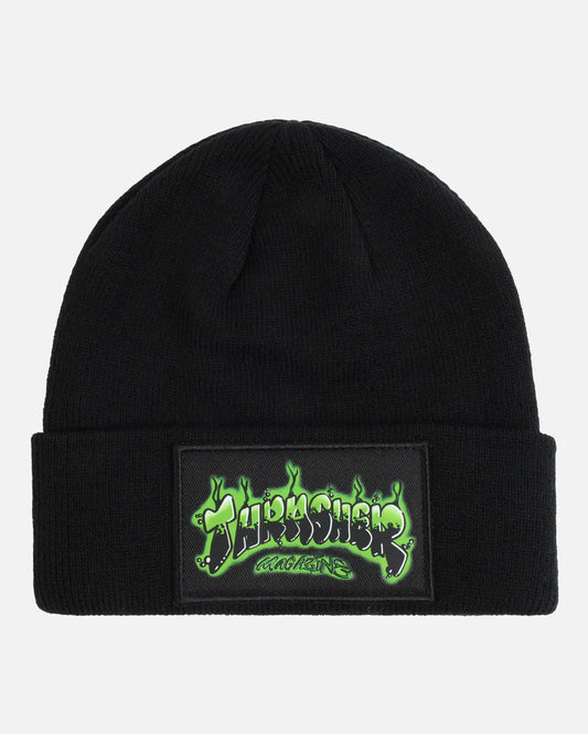 THRASHER - ARIBRUSH PATCH BEANIE - OS - BLACK