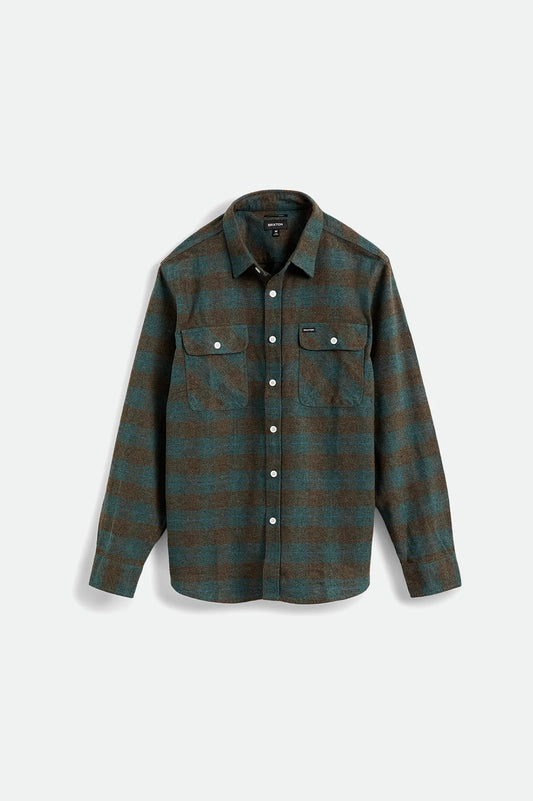 BRIXTON - BOWERY L/S FLANNEL - OCEAN